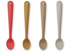Liewood apple red multi mix baby spoon Siv silicone (4-pack)